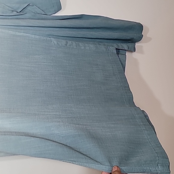 by JJ Ombre Asymmetrical Tunic Linen Look in 3 Shades of Blue 3/4 length sleeves - Picture 5 of 17